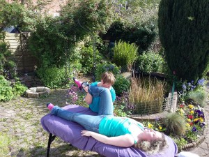 Dorn Method treatment in PlumEssence garden
